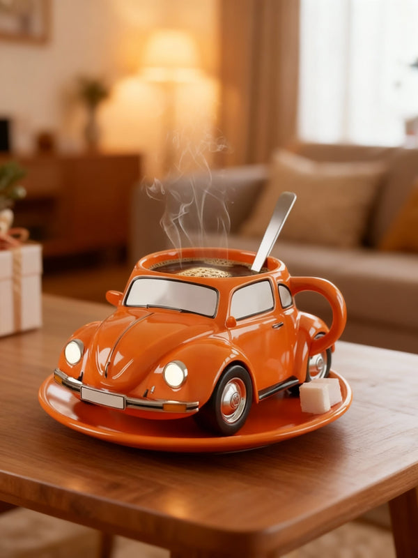 NARANCSKUPA | Retro bögre autó motívummal