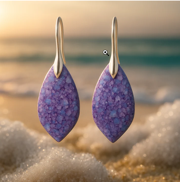 Mirelda | Fülbevaló lila gyöngyökkel