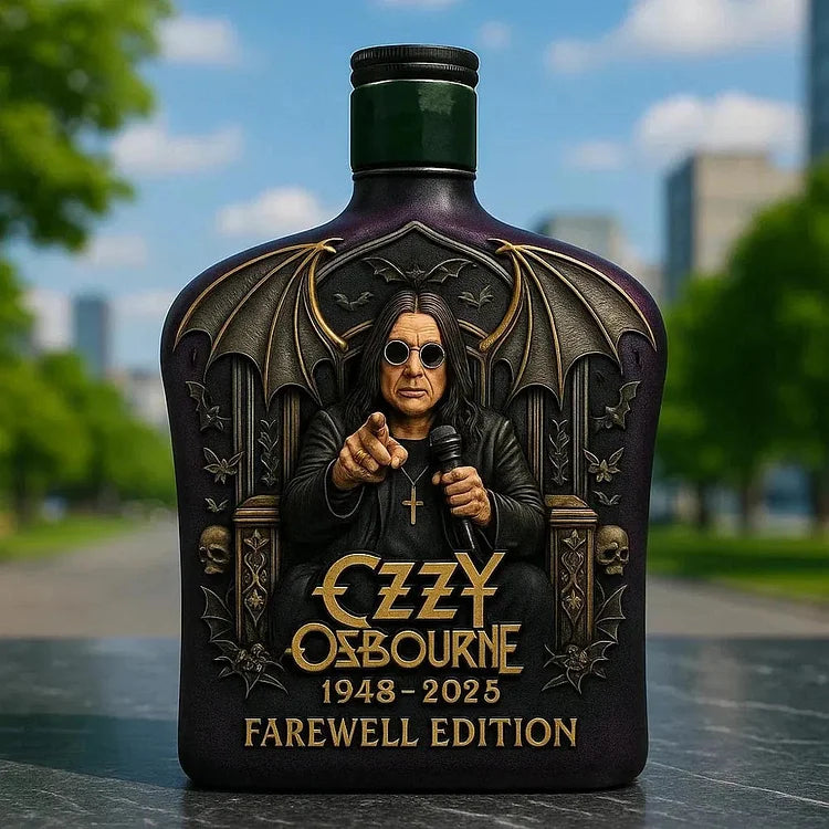 Ozzy Osbourne dombornyomott üveg limitált kiadású whiskysüveg - 5 db